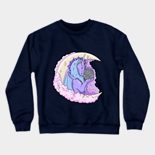 Moon dragon with crystal ball Crewneck Sweatshirt